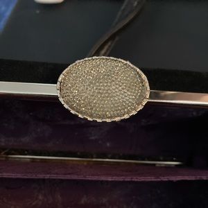 RONAERDO Suede Bejeweled Pillbox Crossbody Purse.